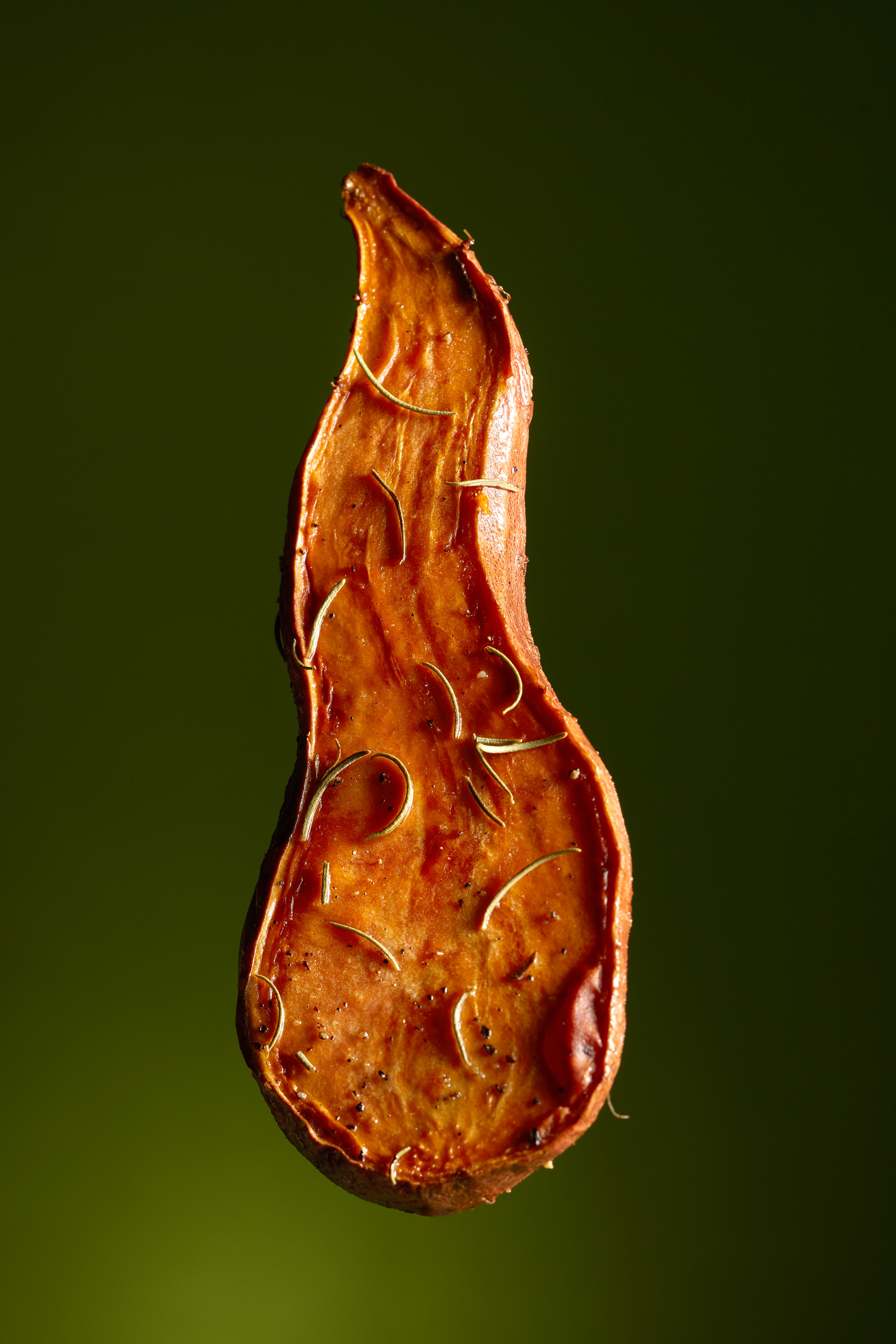 Creative food image of a floating sweet potato