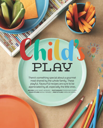 Lifestyle photo of a magazine page featuring Child's Play.