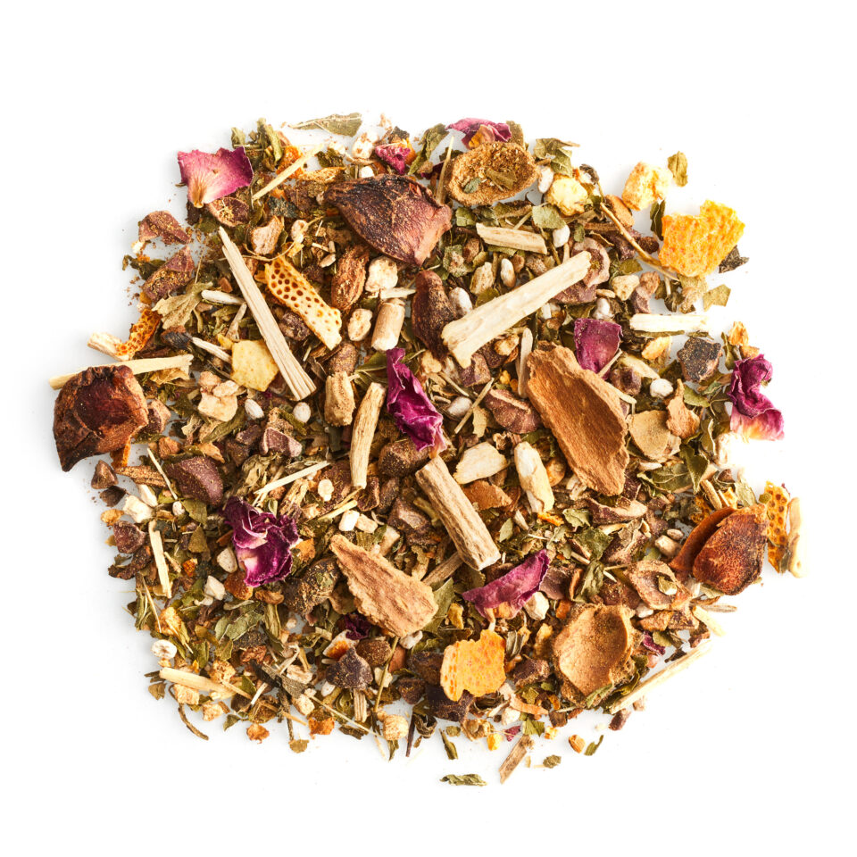A photo of herbal tea ingredient by Montreal drink photographer